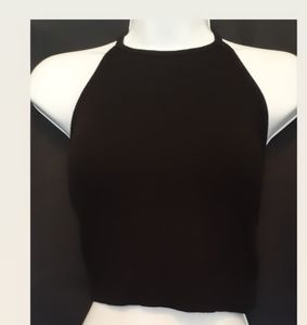 Forever 21 black XL crop halter top